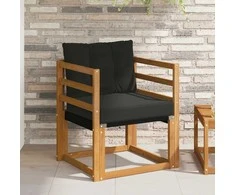 2 Vienetas Lauko sofa Kietos akacijos mediena Natūrali