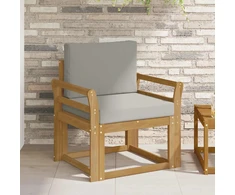 Lauko sofa Poliesteris Balta ir šviesiai pilka