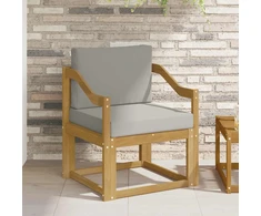 Lauko sofa Poliesteris Balta ir šviesiai pilka
