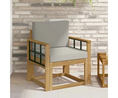 Lauko sofa Poliesteris Balta ir šviesiai pilka