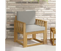 Lauko sofa Poliesteris Balta ir šviesiai pilka