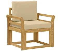 2 Vienetas Lauko sofos komplektas Poliesteris Balta ir Bežė
