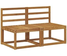 2 Vienetas Lauko Vidurinis Sofa Kietos akacijos mediena