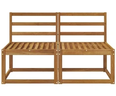 2 Vienetas Lauko Vidurinis Sofa Kietos akacijos mediena