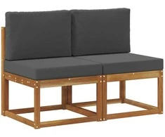 2 Vienetas Lauko Vidurinis Sofa Kietos akacijos mediena