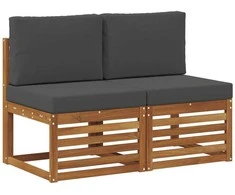 2 Vienetas Lauko Vidurinis Sofa Kietos akacijos mediena