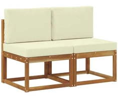 2 Vienetas Lauko Vidurinis Sofa Kietos akacijos mediena
