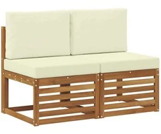 2 Vienetas Lauko Vidurinis Sofa Kietos akacijos mediena