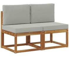 2 Vienetas Lauko Vidurinis Sofa Kietos akacijos mediena