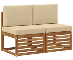 2 Vienetas Lauko Vidurinis Sofa Kietos akacijos mediena