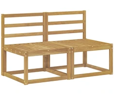2 Vienetas Lauko Vidurinis Sofa Kietos akacijos mediena Balta