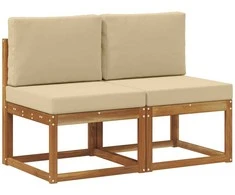 2 Vienetas Lauko Vidurinis Sofa Kietos akacijos mediena