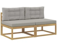 2 Vienetas Lauko Vidurinis Sofa Poliesteris Balta