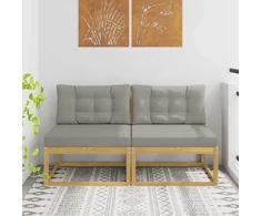 2 Vienetas Lauko Vidurinis Sofa Poliesteris Balta