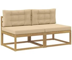 2 Vienetas Lauko Vidurinis Sofa Poliesteris Balta