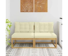 2 Vienetas Lauko Vidurinis Sofa Poliesteris Balta