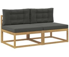 2 Vienetas Lauko Vidurinis Sofa Poliesteris Balta