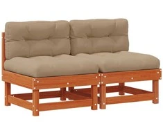 Sodo vidurinė sofa Tvirtas pušies medis Vaško Ruda