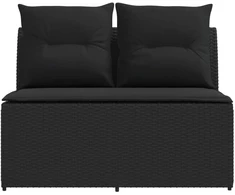 2 Vienetas Sodo vidurinė sofa su pakeliama lentele poliratanas