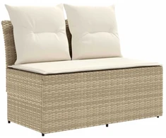 2 Vienetas Sodo vidurinė sofa su pakeliama lentele poliratanas
