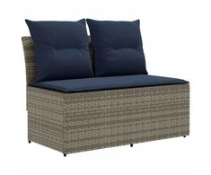 2 Vienetas Sodo vidurinė sofa su pakeliama lentele poliratanas