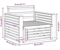 2 vnt. Lauko sofa Natūrali