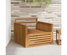 2 Vienetas Lauko sofa Natūrali