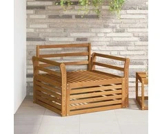 2 Vienetas Lauko sofa Natūrali