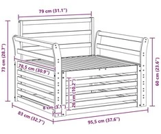 2 vnt. Lauko sofa Natūrali