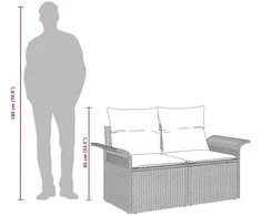 Sodo sofa su pagalve Smėlio 141 x 62 x 69cm poliratanas