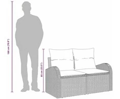 Sodo sofa su pagalve Smėlio 124 x 62 x 69cm poliratanas