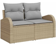 Sodo sofa su pagalve Smėlio 124 x 62 x 69cm poliratanas