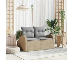 Sodo sofa su pagalve Smėlio 124 x 62 x 69cm poliratanas