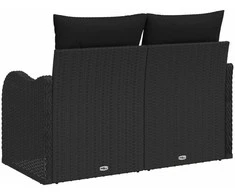 Sodo sofa su pagalve Juoda 121 x 62 x 69cm poliratanas