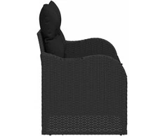 Sodo sofa su pagalve Juoda 121 x 62 x 69cm poliratanas