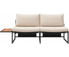 Sodo sofa su pagalve Taupe 200,5 x 70 x 85,5 cm Plienas