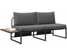 Sodo sofa su pagalve Antracitas 200,5 x 70 x 85,5 cm Plienas
