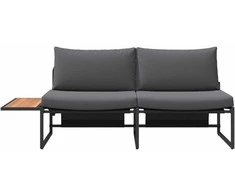 Sodo sofa su pagalve Antracitas 200,5 x 70 x 85,5 cm Plienas