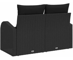 Sodo sofa su pagalve Juoda 124 x 62 x 69cm poliratanas