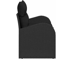 Sodo sofa su pagalve Juoda 124 x 62 x 69cm poliratanas