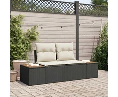 Sodo sofa Juoda 184 x 62 x 85cm poliratanas