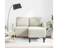 2-vietė sofa su Chaise L formos kremu 125 cm aksomas