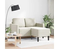 2-vietė sofa su Chaise L formos kremu 125 cm aksomas
