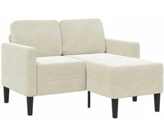 2-vietė sofa su Chaise L formos kremu 125 cm aksomas