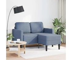 2-vietė sofa su gultu L formos mėlyna 125 cm patalynė