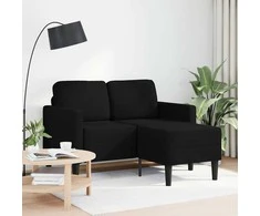 2-vietė sofa su L formos juodu 125 cm audiniu