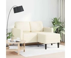 2-vietė sofa su L-formos kreminės kėdutės 125 cm patalyne