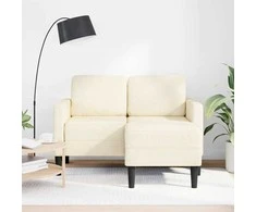 2-vietė sofa su L-formos kreminės kėdutės 125 cm patalyne