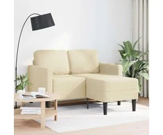 2-vietė sofa su L formos kreminiu 125 cm audiniu