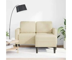 2-vietė sofa su L formos kreminiu 125 cm audiniu